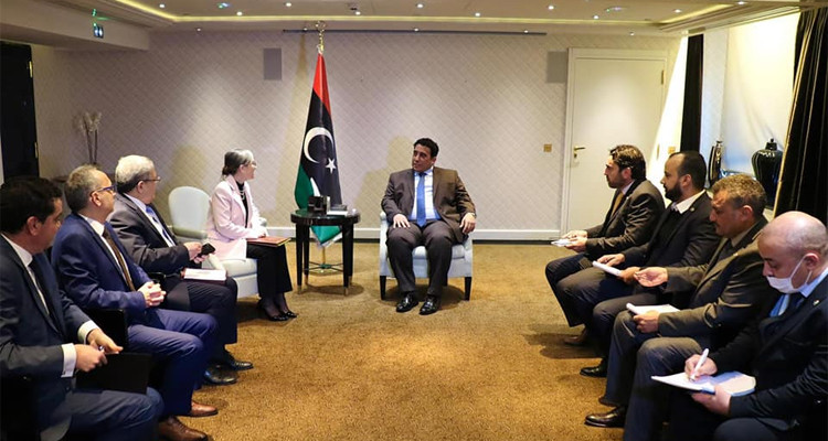 لقاء نجلاء بودن مع رئيس المجلس الرئاسي الليبي