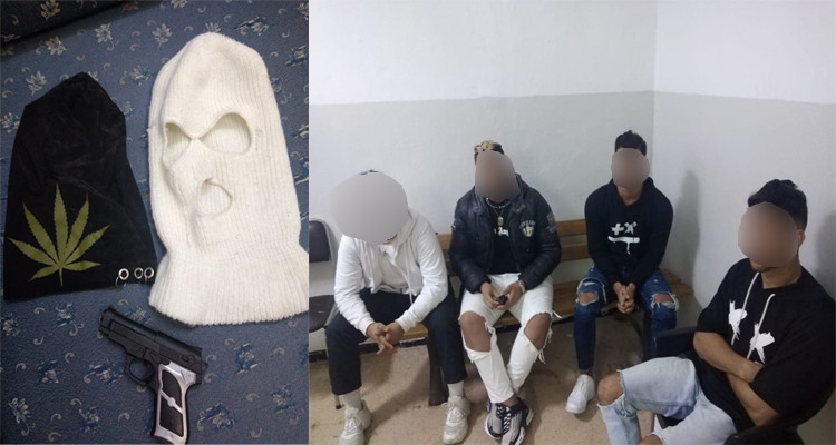 اتضح أنه فيديو كليب: القبض على شبان يرتدون أقنعة وبحوزتهم مسدس بلاستيكي