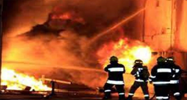 حريق في مصنع الحلفاء في القصرين