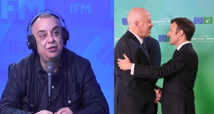 حاتم بلحاج يعلق على لقاء قيس سعيد بماكرون في بروكسيل