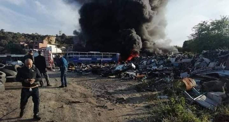 بنزرت: اندلاع حريق بمستودع للحافلات بجرزونة