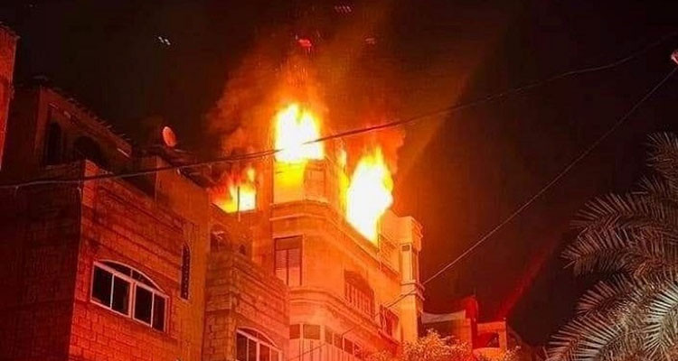 غزة: 21 حالة وفاة و3 إصابات في حريق كبير بمبنى سكني بمخيم جباليا