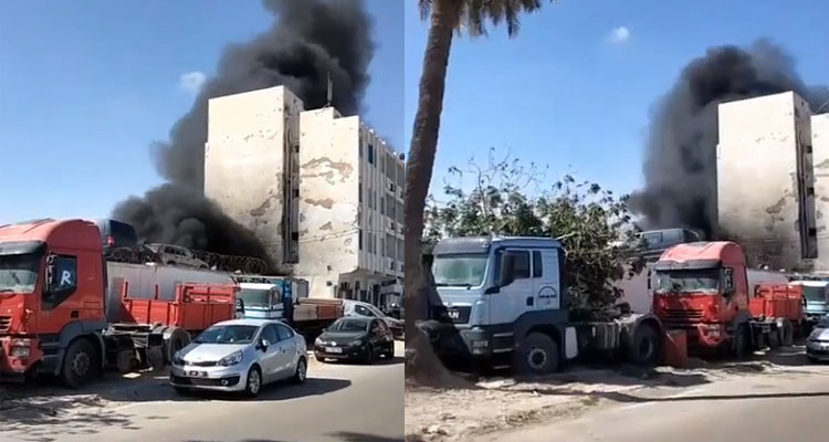 احتراق 7 سيارات في حريق بمستودع تابع للديوانة