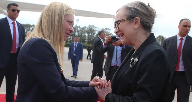 نجلاء بودن تستقبل جورجيا ميلوني