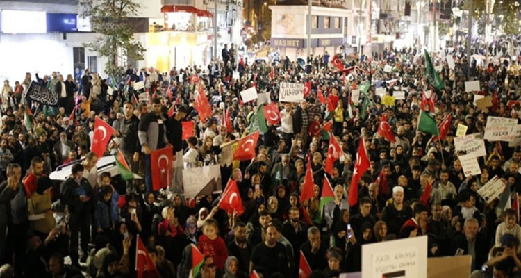 ِعشرات آلاف الأتراك يشاركون في مسيرة تضامنا مع الشعب ال/ف،ـلس/ط/ين/ي