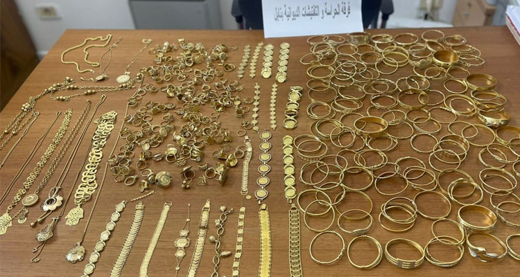  الحرس الديواني بنابل  يحجز أكثر من 3 كلغ من المصوغ من مادة الذهب المهرب