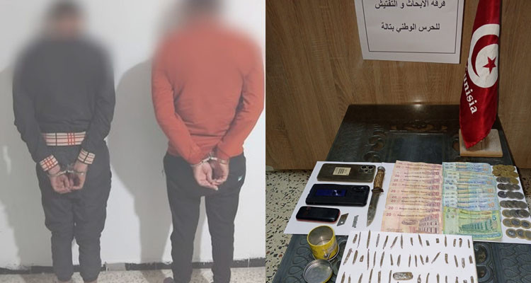  القصرين : الإحتفاظ بمروجي مخدرات وحجز قطع مختلفة الأحجام من "الزطلة"