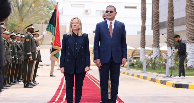 الدبيبة وميلوني يتباحثان في ليبيا مسألة الهجرة غير النظامية