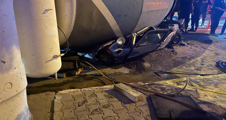 بن عروس: وفاة امرأة وإصابة طفلة في انقلاب شاحنة ثقيلة على سيارة
