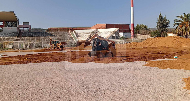 تواصل الأشغال الخاصة بتجديد ملعب بوجمعة الكميتي بباجة