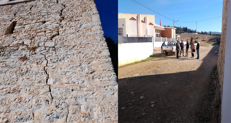 لجنة مجابهة الكوارث بباجة تنظر في وضعية حائط متداعي للسقوط في تيبار