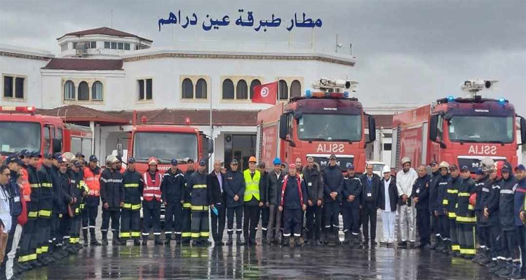 جندوبة: عملية بيضاء للوقوف على مدى جاهزية مطار طبرقة عين دراهم الدولي لمواجهة الطوارئ