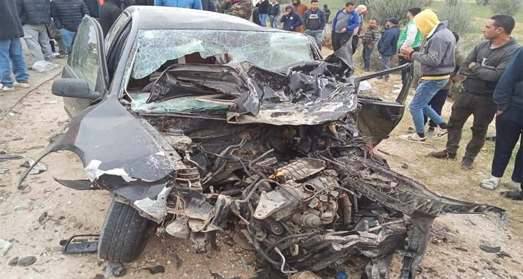 سيدي بوزيد: وفاة 3 اشخاص وإصابة 4 آخرين في حادث مرور بسيدي بوزيد