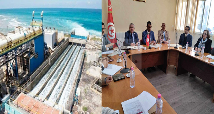 أشغال إنجاز محطة تحلية مياه البحر بسيدي عبد الحميد