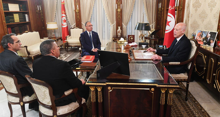 لقاء قيس سعيد بكمال المدّوري ونورالدين النوري ومنذر بلعيد