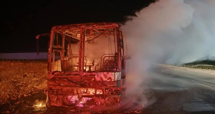 إحتراق حافلة ركاب متجهة من مدنين إلى العاصمة