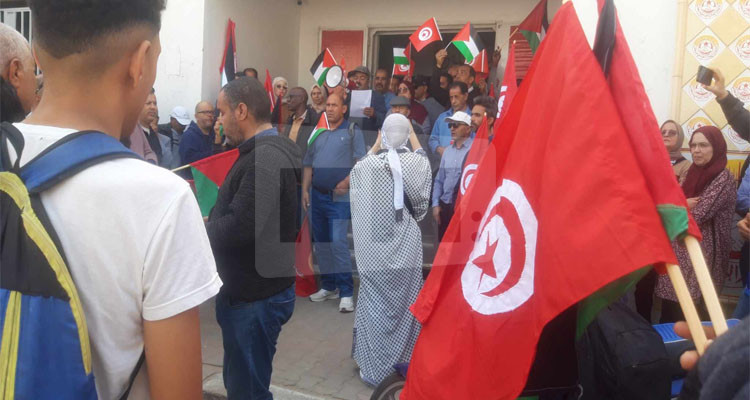 مدنين: وقفة احتجاجية ومسيرة تظامنية مع الشعب الف،ل/س/ط،ـي/ني