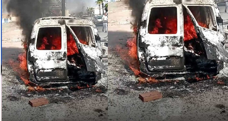 صفاقس: احتراق شاحنة تقل 4 خرفان طريق منزل شاكر