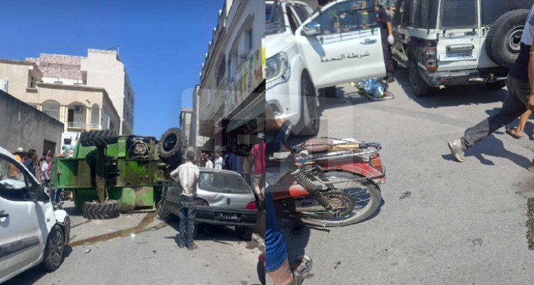 وفاة شخص وإصابة 4 آخرين في اصطدام شاحنة برافعة ببنزرت المدينة