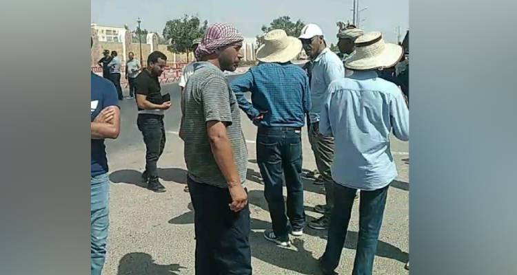 أعوان وإطارات شركة البيئة والغراسات والبستنة يتطاوين يحتجون