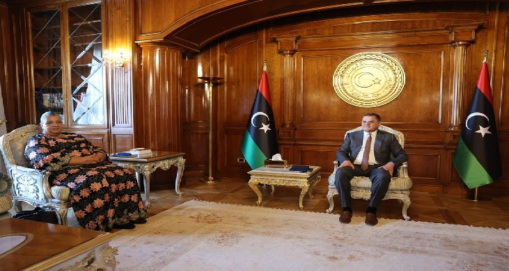 الدبيبة يبحث مع تيتيه سبل إجراء انتخابات في ليبيا