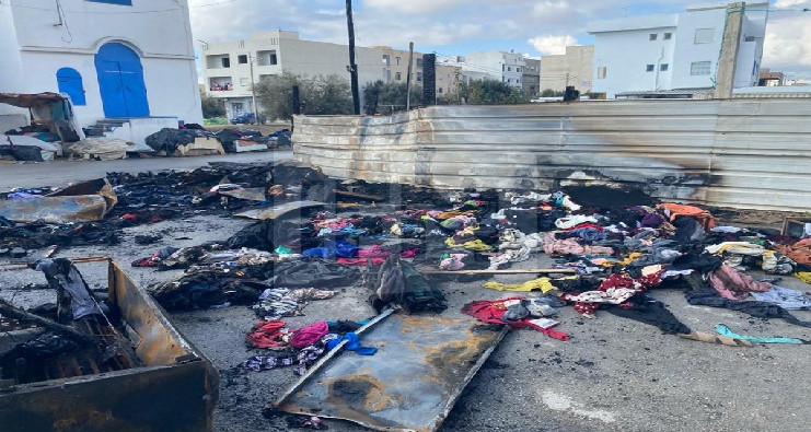 حريق يطال "نصبة" لبيع المواد المستعملة بمدينة منارة الحمامات