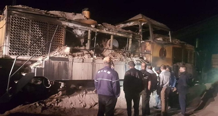 حرق قاطرة مناورة فسفاط