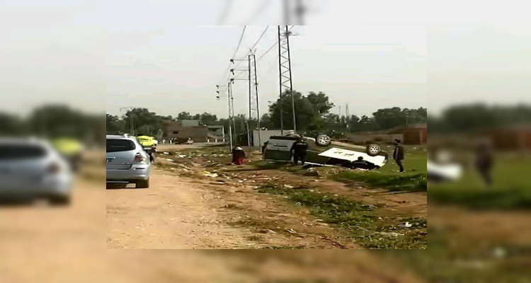 جندوبة: انقلاب سيارة تابعة للحرس الوطني بوادي مليز 