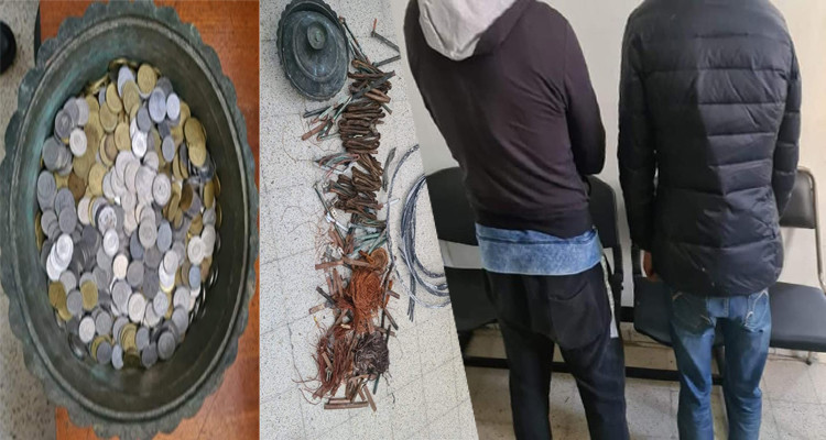 القبض على نفرين يسرقان أسلاك الانارة الكهربائية العمومية 