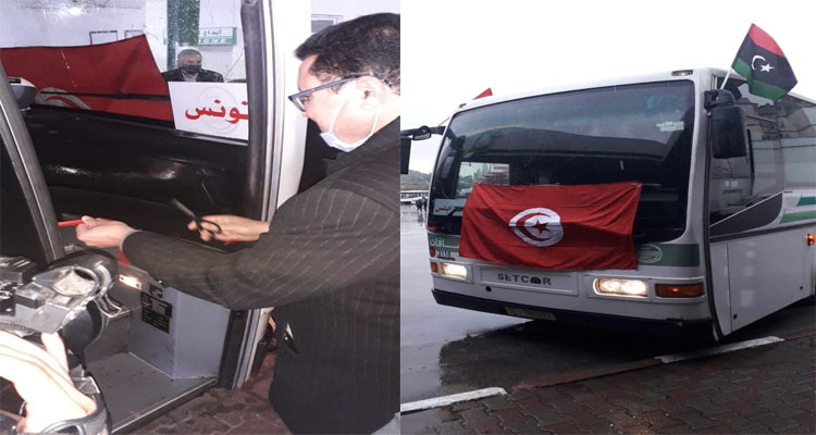 إعطاء إشارة انطلاق الخط البري الرابط بين تونس وليبيا 