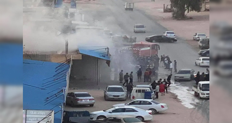 حريق طرابلس سوق