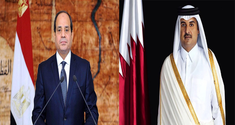 تميم بن حمد آل ثاني وعبد الفتاح السيسي