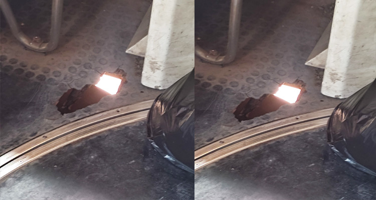 العاصمة: رواد مواقع التواصل الاجتماعي يتندرون بوجود ثقب في أرضية المترو 