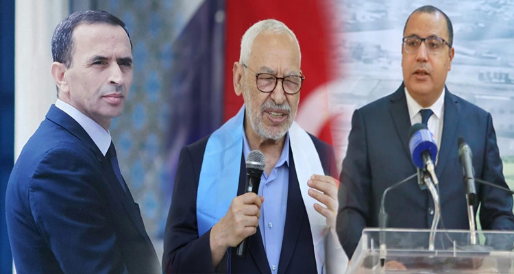 ماهر المذيوب راشد الغنوشي هشام المشيشي