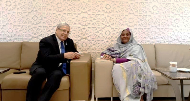 وزير الخارجية يجري لقاء عمل مع نظيرته السودانية 