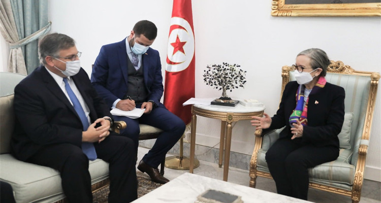 رئيسة الحكومة تستقبل السفير الأمريكي بتونس
