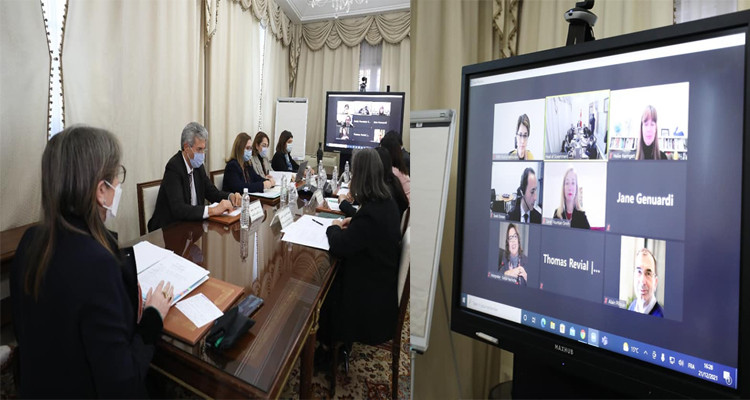 رئيسة الحكومة تتحادث مع رئيسة البنك الأوروبي لإعادة الاعمار والتنمية