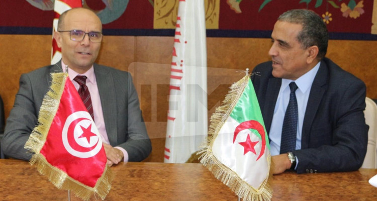 الرئيس المدير العام للخطوط التونسية، خالد الشلّي مع نظيره الجزائري أمين دبّاغين