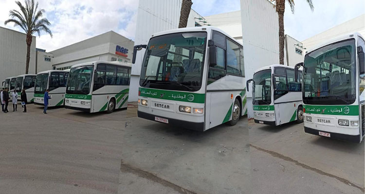 أسطول الشركة الوطنية  النقل بين المدن يتعزز بخمس حافلات رفاهة جديدة 
