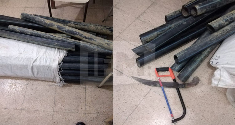 الإيقاع بنفر يسطو على الأنابيب بمجمع النفايات ببرج شاكير 