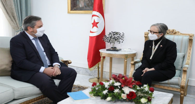 رئيسة الحكومة تستقبل السفير البلجيكي بتونس 