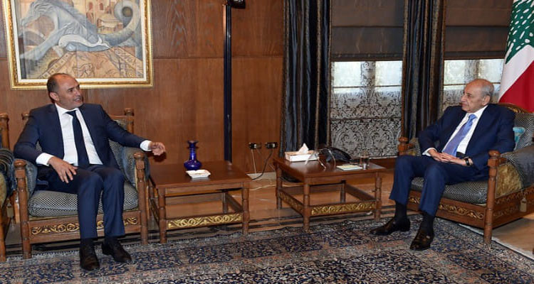 رئيس البرلمان اللبناني يستقبل سفير تونس ببيروت بوراوي ليمام 