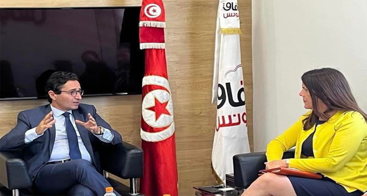 نائبة السفير الأمريكي تستقبل رئيس حزب آفاق تونس فاضل عبد الكافي 