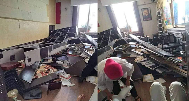 إصابة محام من جراء سقوط المكتبة والسقف بمقر جمعية المحامين الشبان 