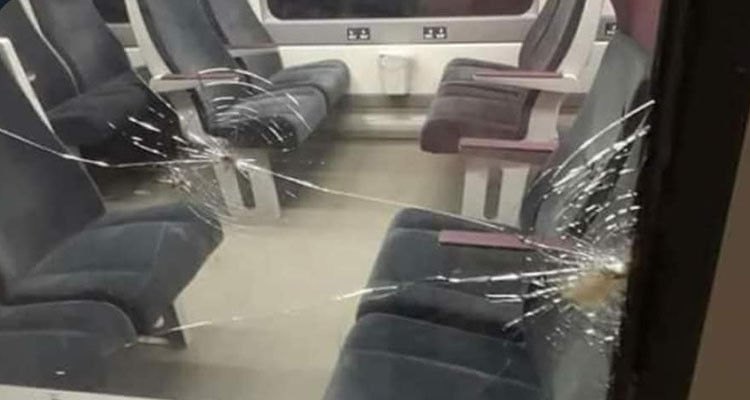 إصابة شخصين جراء رشق قطار تونس غار الدماء بالحجارة