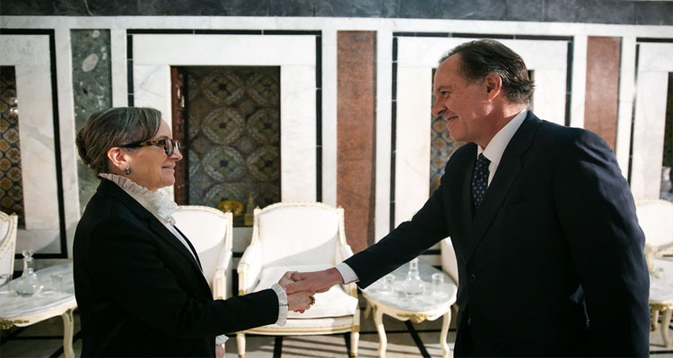 بودن تستقبل السفير الاسباني بتونس بمناسبة انتهاء مهامه 