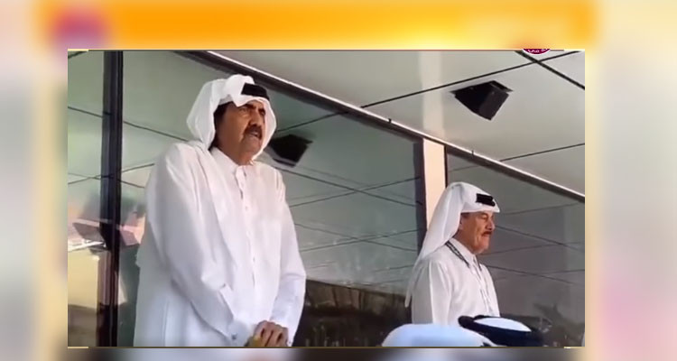 أمير قطر الوالد يردد النشيد الرسمي التونسي (فيديو)