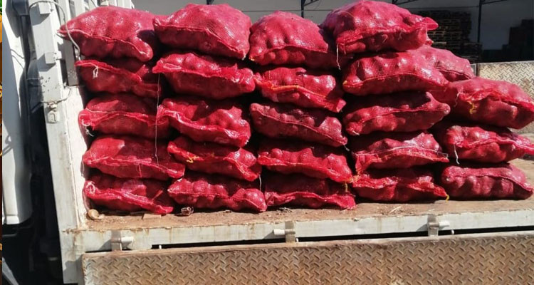 مصادرة 177 طنا من البصل الجاف كان يتحوز عليها صاحب مخزن تبريد 