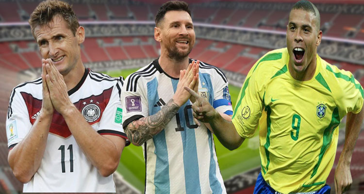 البرغوث ميسي يعادل رقم البرازيلي رونالدو والألماني كلوزهخ 