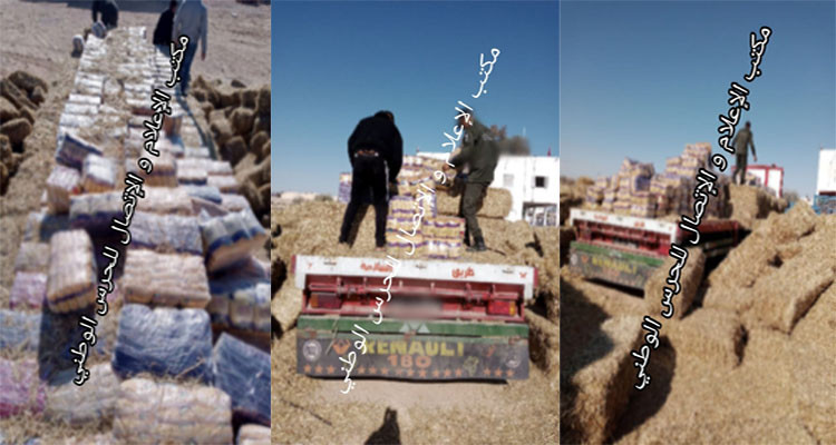 ضبط شاحنة محملة بالعجين الغذائي مخفيا تحت أكوام التبن 